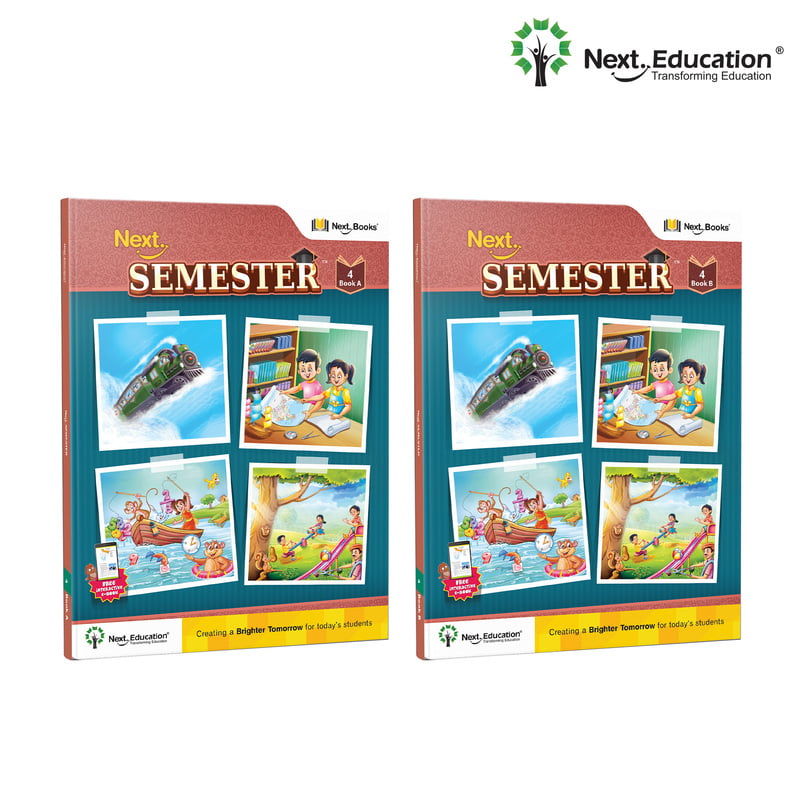 Next Semester class 4 /level 4 books combo of Maths + English + EVS Text book along with Workbook New Education Policy (NEP) Edition