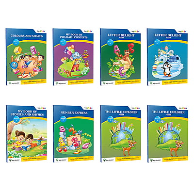 UKG Books for Kids - Set of 8 (CBSE) (Math, Story and Rhymes, Colors and Shapes, English Alphabet and Letters, and EVS)
by Next Education |