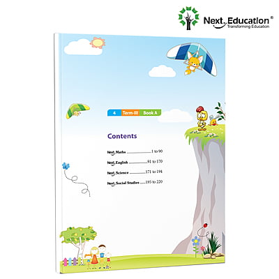 Next Term 3 Book combo Text book with Maths, English and EVS for class 4 / level 4 Book A