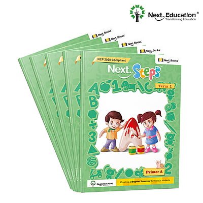 Next Steps - Primer A - Term 1 Book NEP 2020 Edition by Next Education | Term 1 book for LKG Next Steps - Primer A - Term 1 Book NEP 2020 Edition by Next Education | Term 1 book for LKG