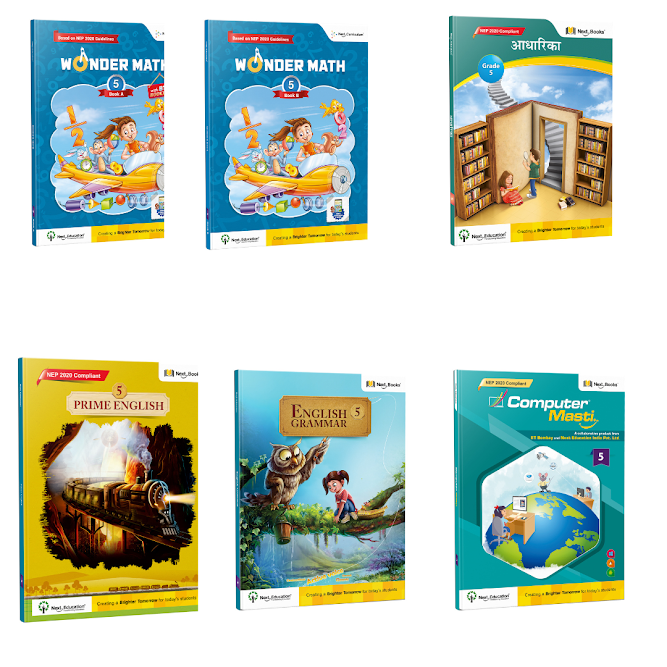 CBSE Class 5 books for Kids |Set of 5 books for class 5 books(Hindi, English, Maths, Computer,)